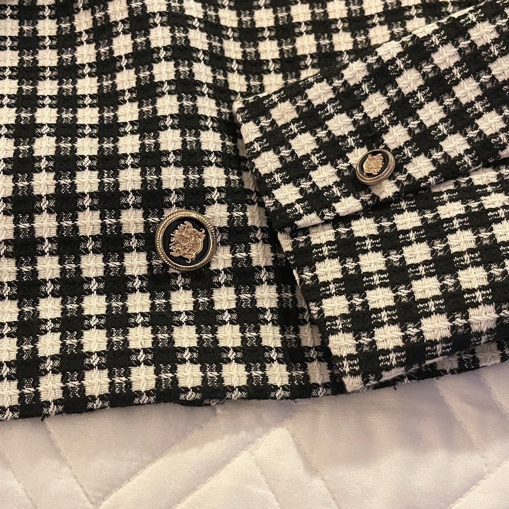 Zara Monochrome Houndstooth Jacket - Picture 2 of 4